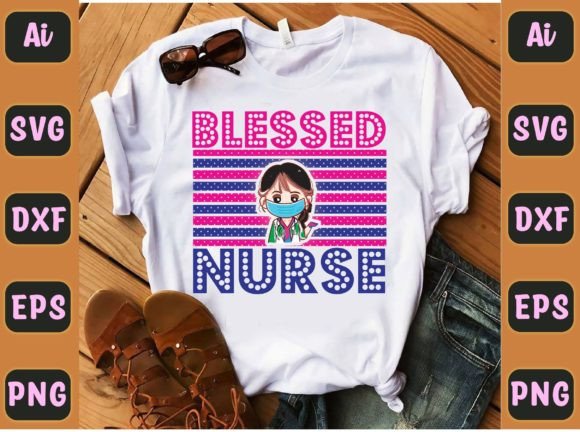 Blessed Nurse 57: Elevating Graphics for T-Shirt Designs