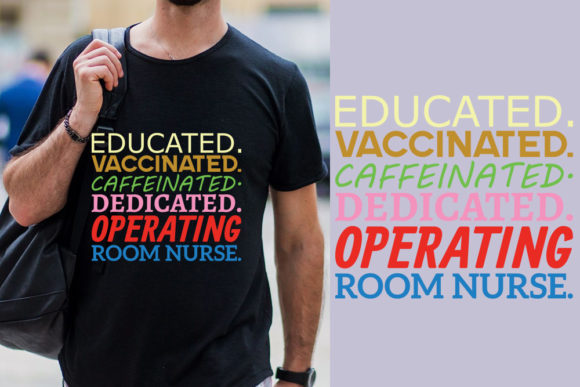 Graphics for T-Shirt Designs: Educated. Vaccinated. Caffeinated