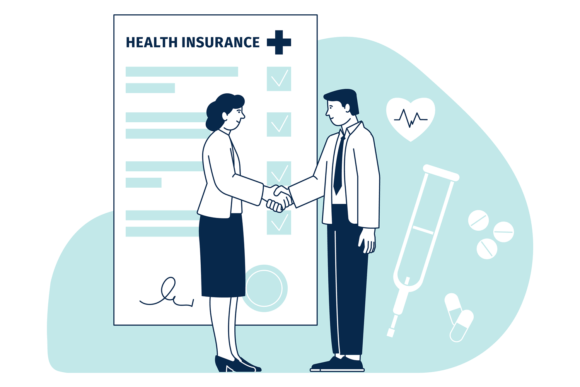 Health Insurance Icon: Medical Contract Graphics