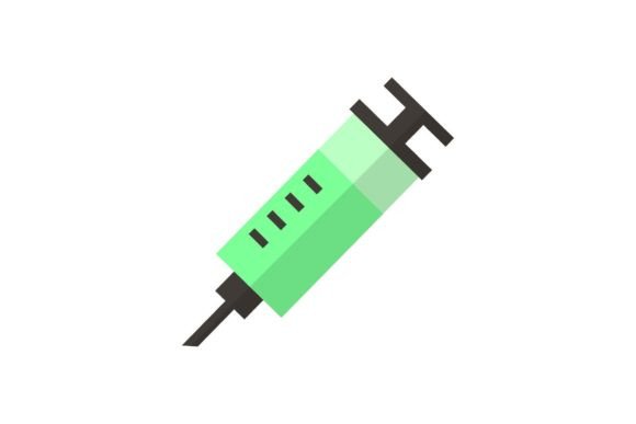 Medical Inject Flat Icon: Modern Graphics and Icons