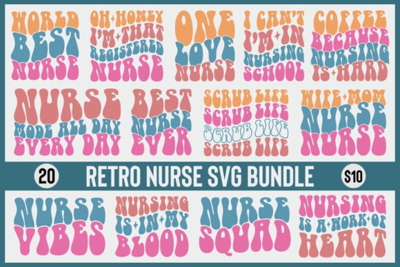 Retro Nurse Graphics for Crafts Projects