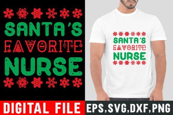 Santas Favorite Nurse Graphics & Print Templates
